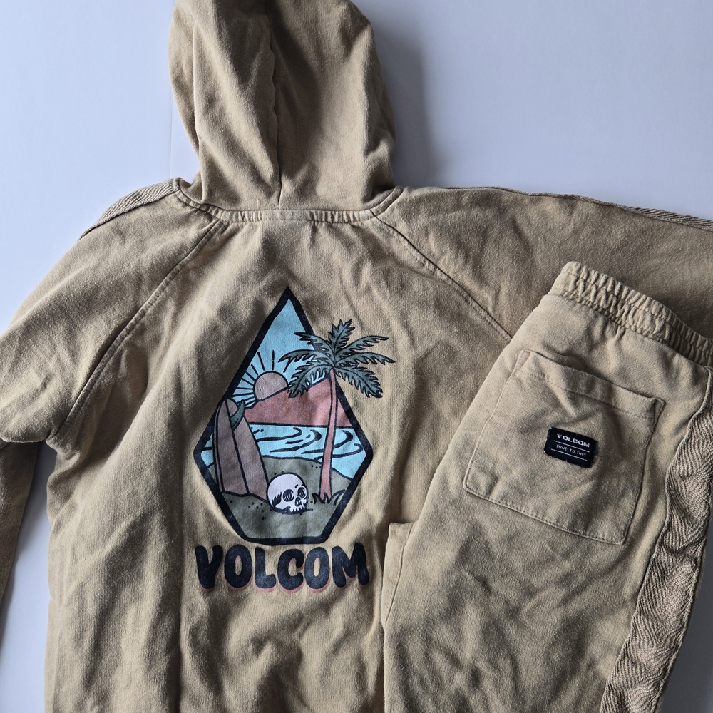 Volcom Tan Hoodie and Joggers Set